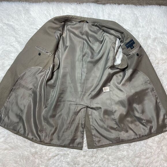 Banana Republic Jacket Blazer Linen Cotton Tan Beige Size 42R Sport Coat - Picture 3 of 11